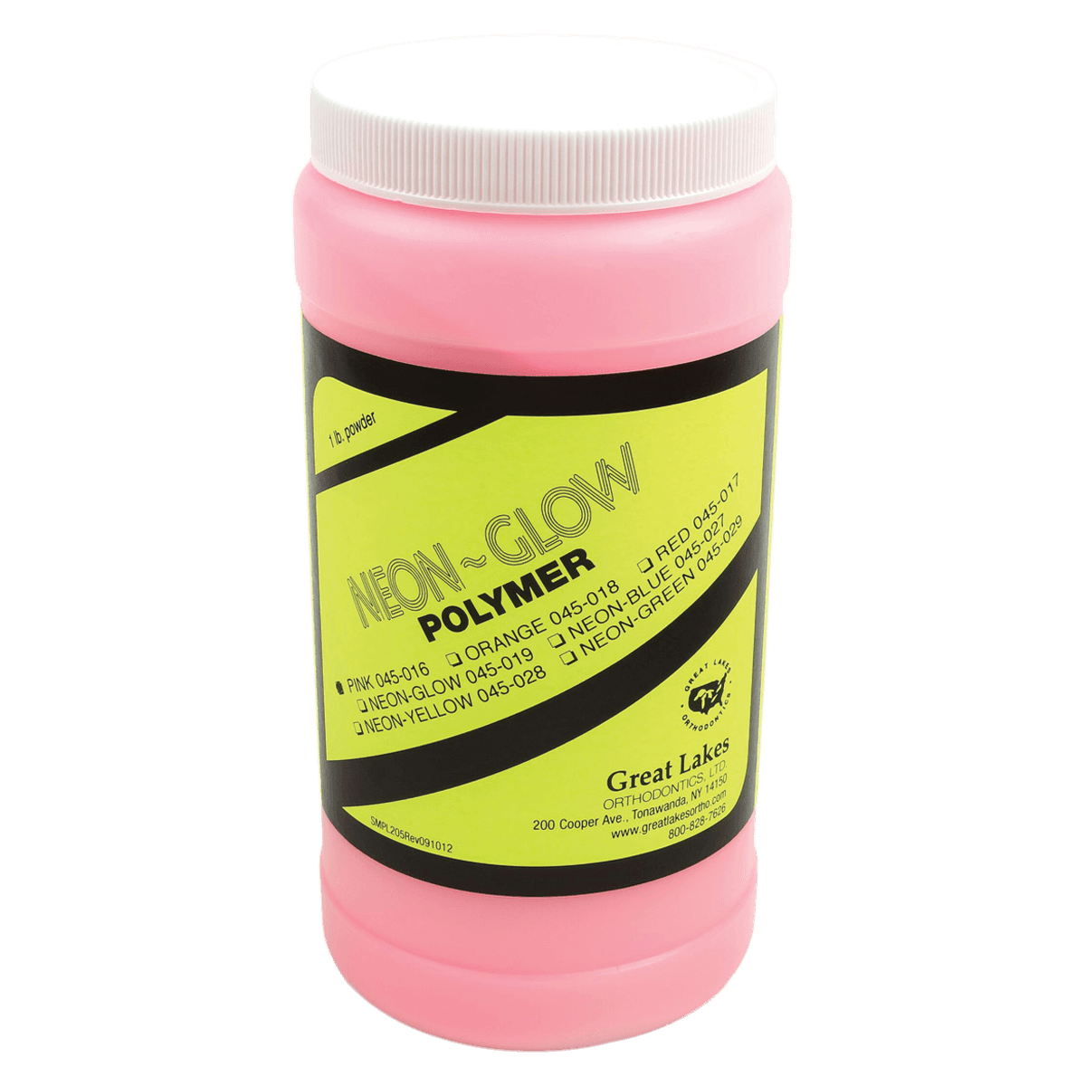 Neon Pink Acrylic Resin Powder, Neon Glow Orthodontic, 1 lb - Neon Pink Acrylic Resin Pwd - Image 1
