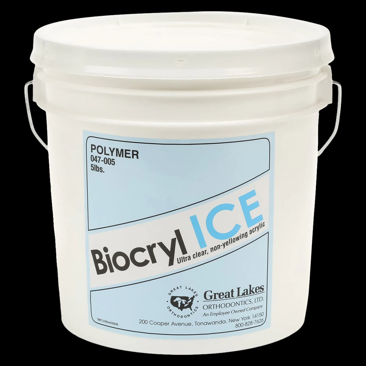 Biocryl ICE Orthodontic Resin Non-Yellowing Acrylic Polymer, Clear, 5 lb - Biocryl ICE Polymer - Image 1