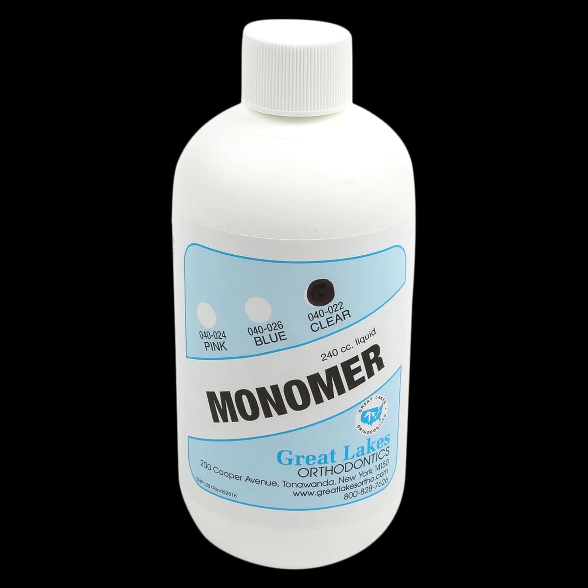 Great Lakes Orthodontic Resin Monomer, Clear, 8 oz Bottle - Clear Monomer 8oz - Image 1