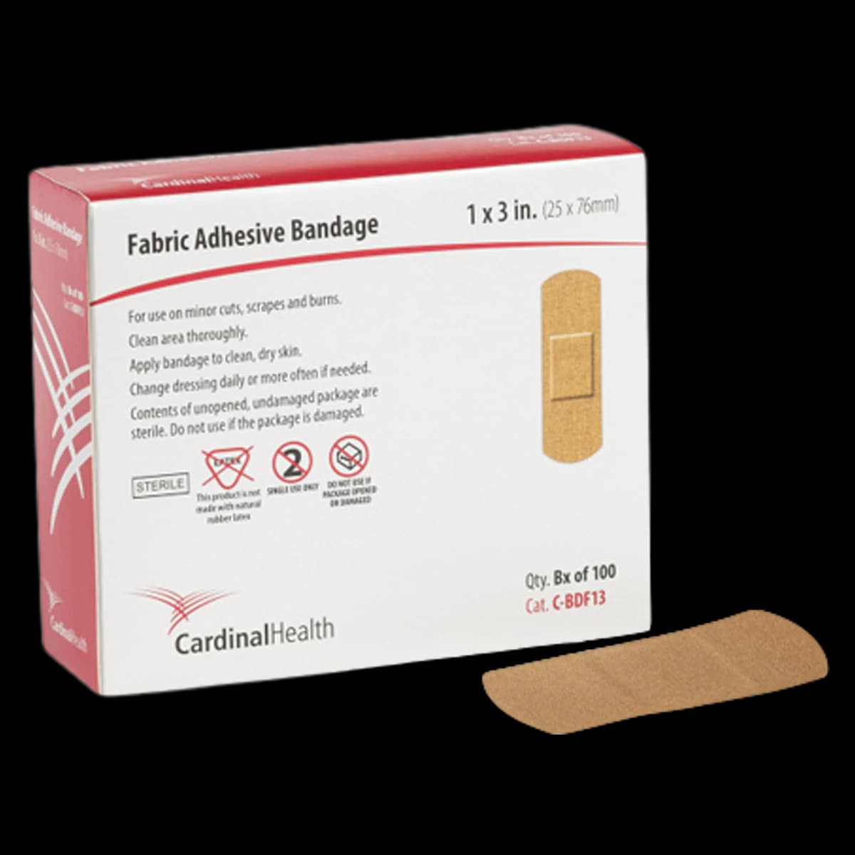 Cardinal Health Adhesive Fabric Bandage Strip, 1" x 3", Tan, 1200/Case thumbnail 2
