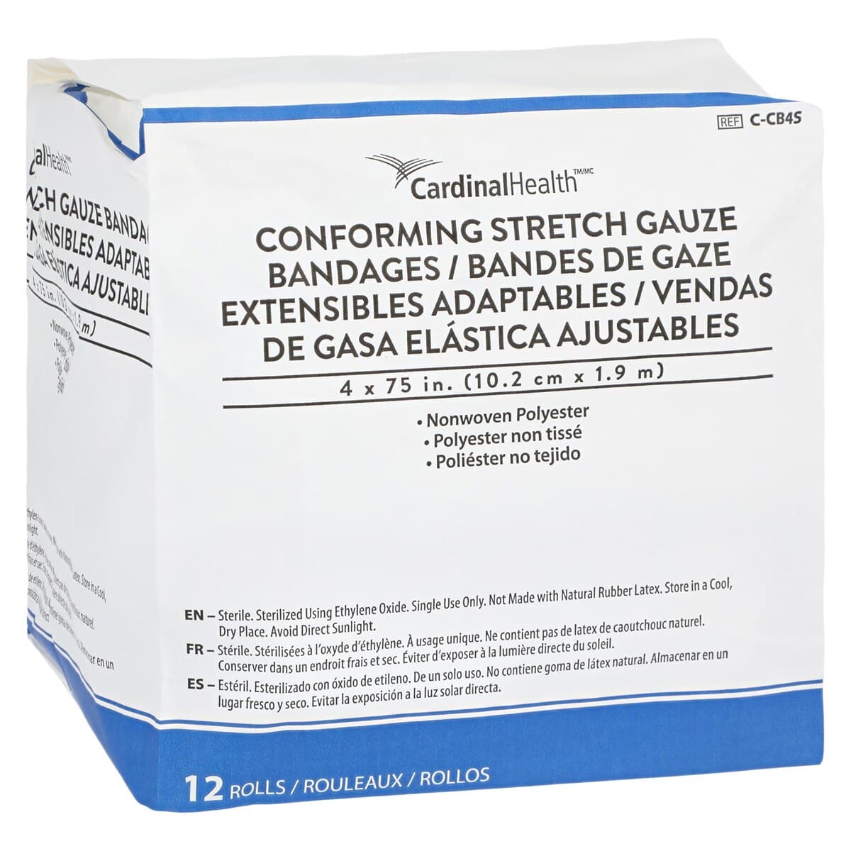 Cardinal Health Conforming Bandage, Rayon/Polyester Blend, 4" x 75", Sterile, 96/Case thumbnail 2