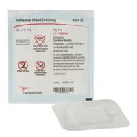 Cardinal Health Fabric Island Dressing, 4x4 inch, Sterile, Adhesive, Non-Adherent, Latex-Free - Dressing Adhesive Island LF St - Image 1