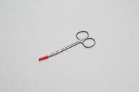 Cardinal Iris Scissors, Curved, 4-1/2", Stainless Steel, Sterile, Disposable, 50/Case - Scissor Iris Curved Satin Fnsh - Image 1