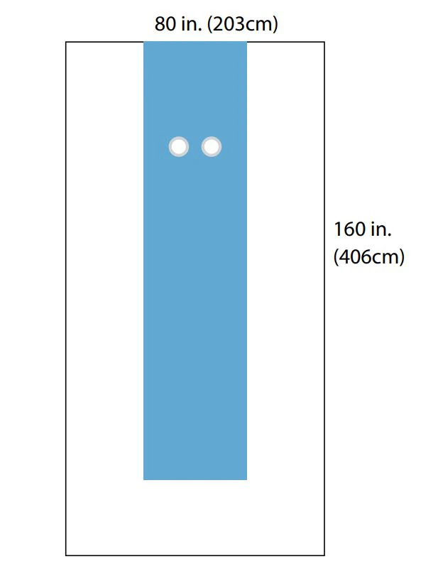 Convertors Femoral Angiography Sterile Surgical Drape, 80" x 160", 6" Fenestrated - Drape Femoral Angiography Ster - Image 1