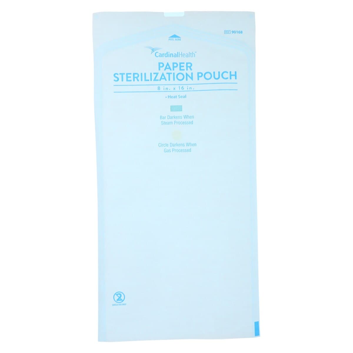 Cardinal Health Sterilization Pouch, Heat Seal, 8 in x 16 in, Blue/White, 100/Package thumbnail 2