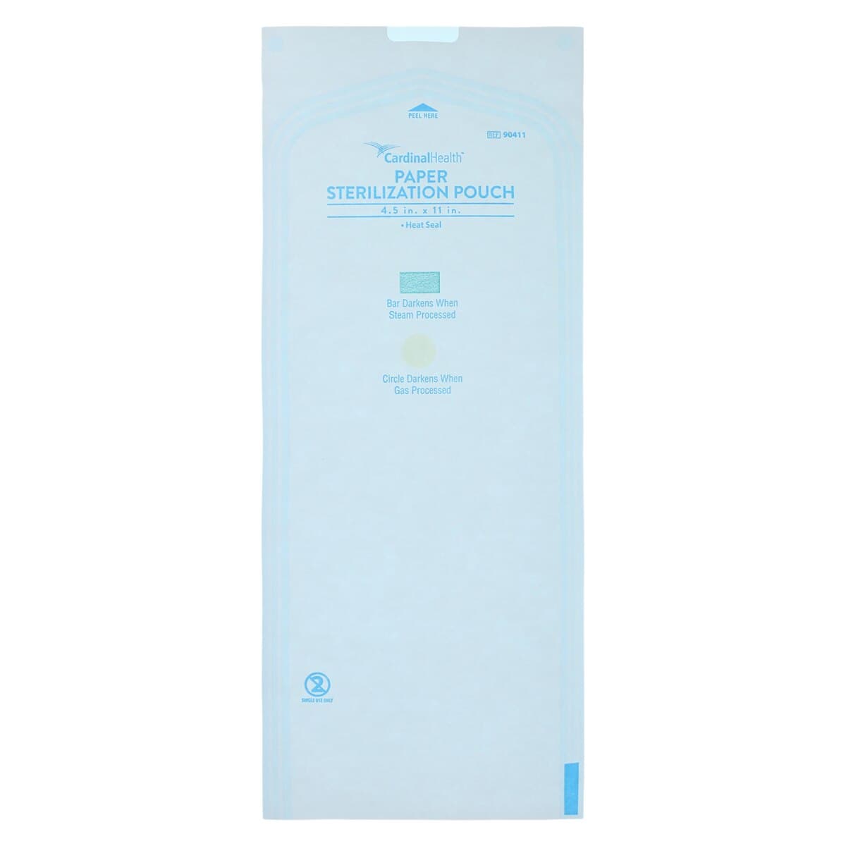 Cardinal Health Sterilization Pouch, Heat Seal, 4.5 in x 11 in, Blue/White, 200/Pack thumbnail 2