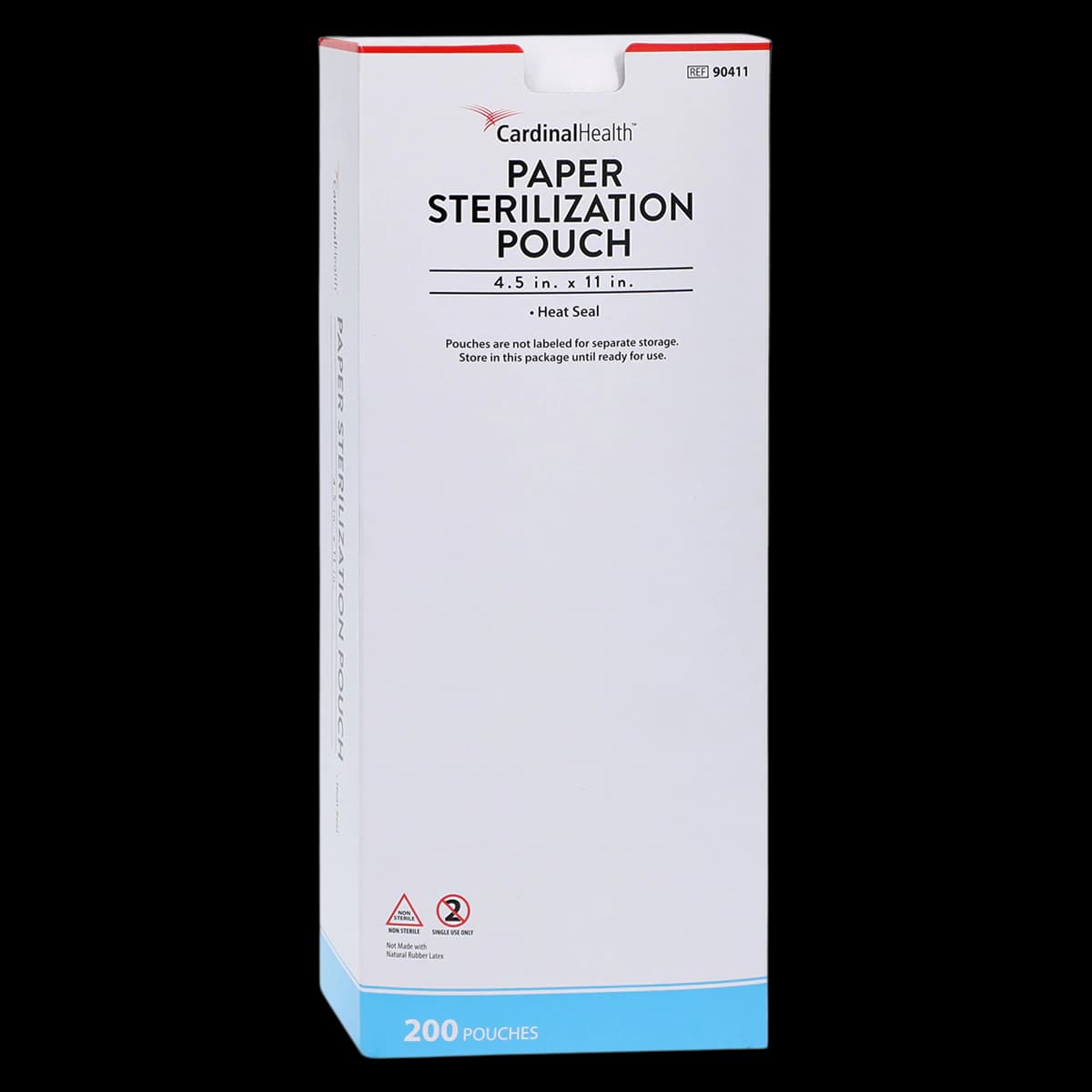 Cardinal Health Sterilization Pouch, Heat Seal, 4.5 in x 11 in, Blue/White, 200/Pack - Pch Strl Heat Seal Chem Indict - Image 1