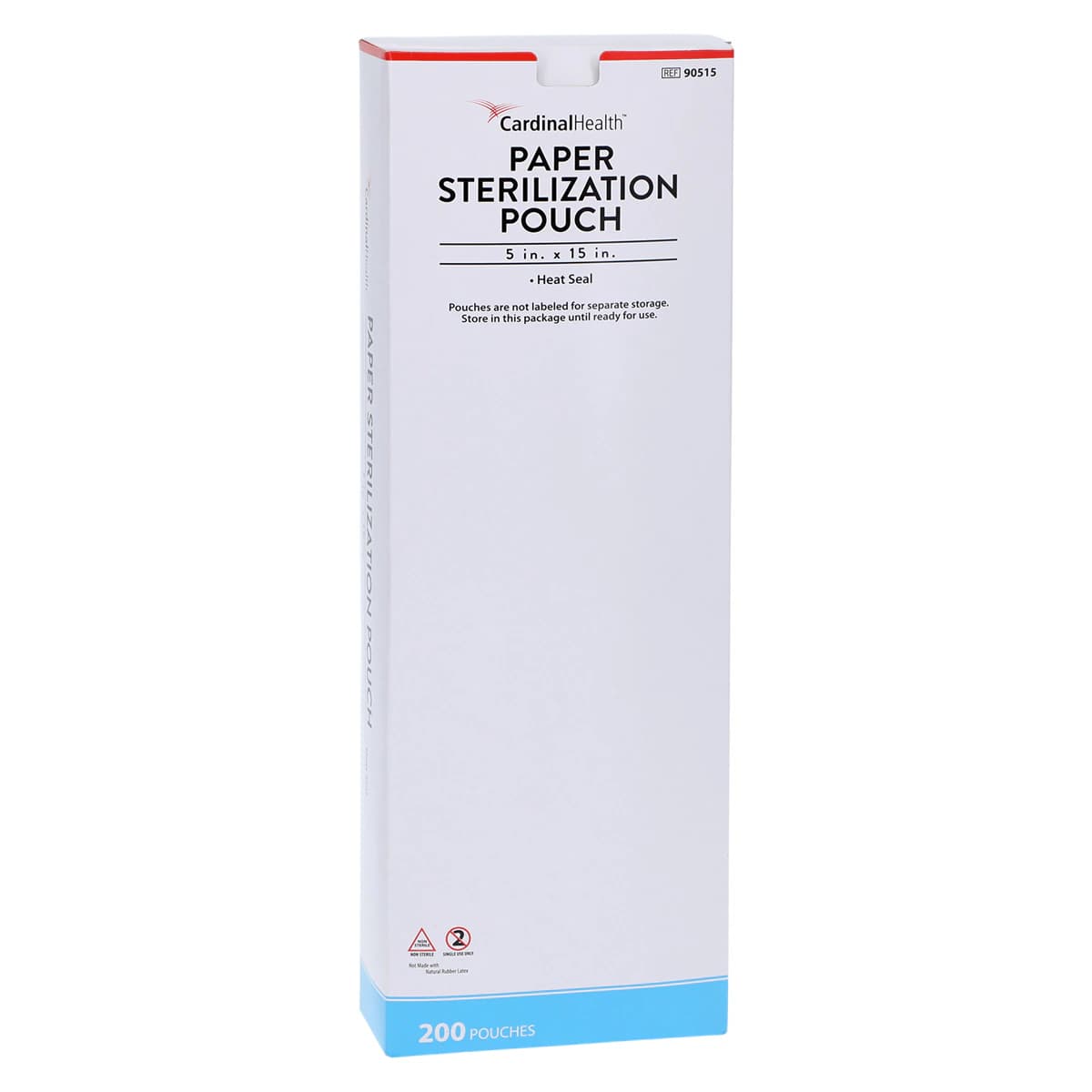 Cardinal Health Sterilization Pouch, Heat Seal, 5 in x 15 in, Blue/White, 200/Pk - Pch Strl Heat Seal Chem Indict - Image 1