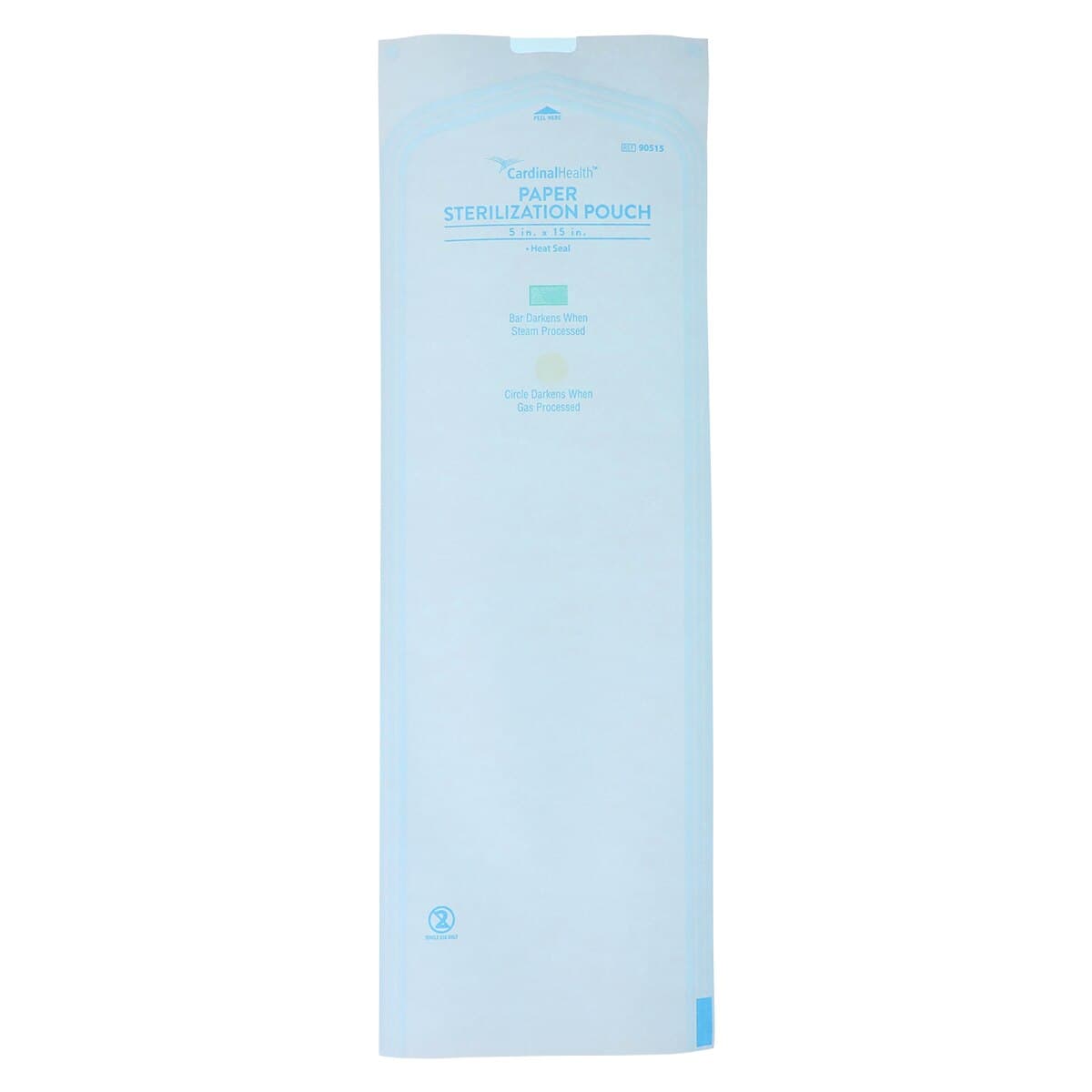 Cardinal Health Sterilization Pouch, Heat Seal, 5 in x 15 in, Blue/White, 200/Pk thumbnail 2