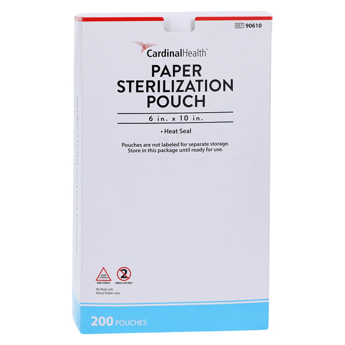 Cardinal Health Sterilization Pouch, Heat Seal, 6 in x 10 in, Blue/White, 200/Pack - Pch Strl Heat Seal Chem Indict - Image 1