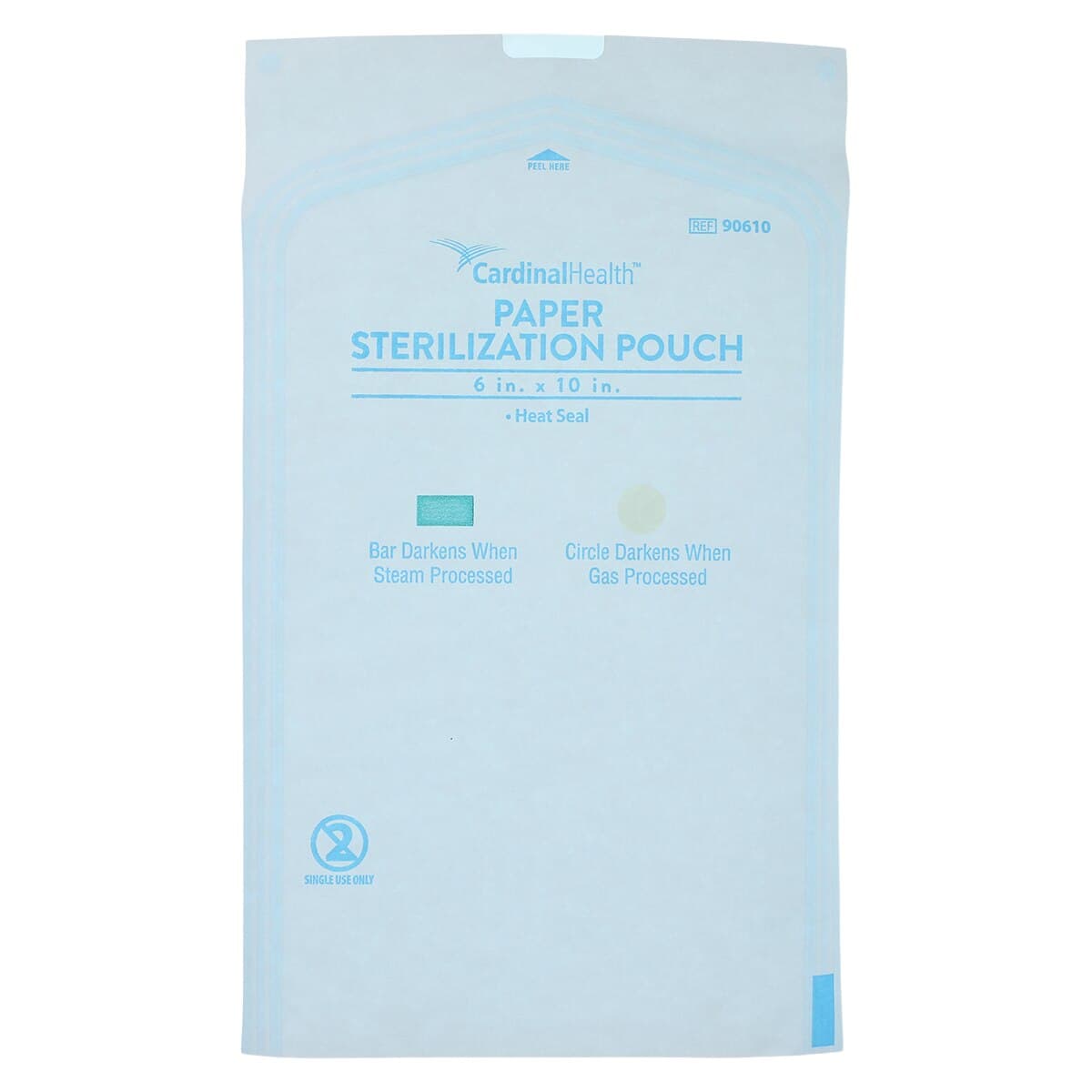 Cardinal Health Sterilization Pouch, Heat Seal, 6 in x 10 in, Blue/White, 200/Pack thumbnail 2