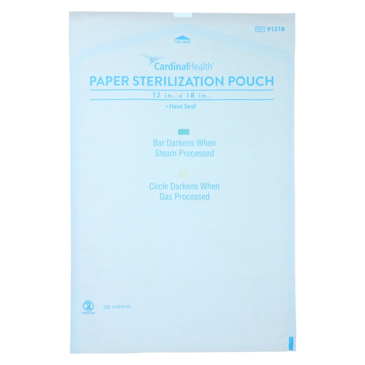 Cardinal Health Sterilization Pouch, Heat Seal, 12 in x 18 in, Blue/White, 100/Pk thumbnail 2