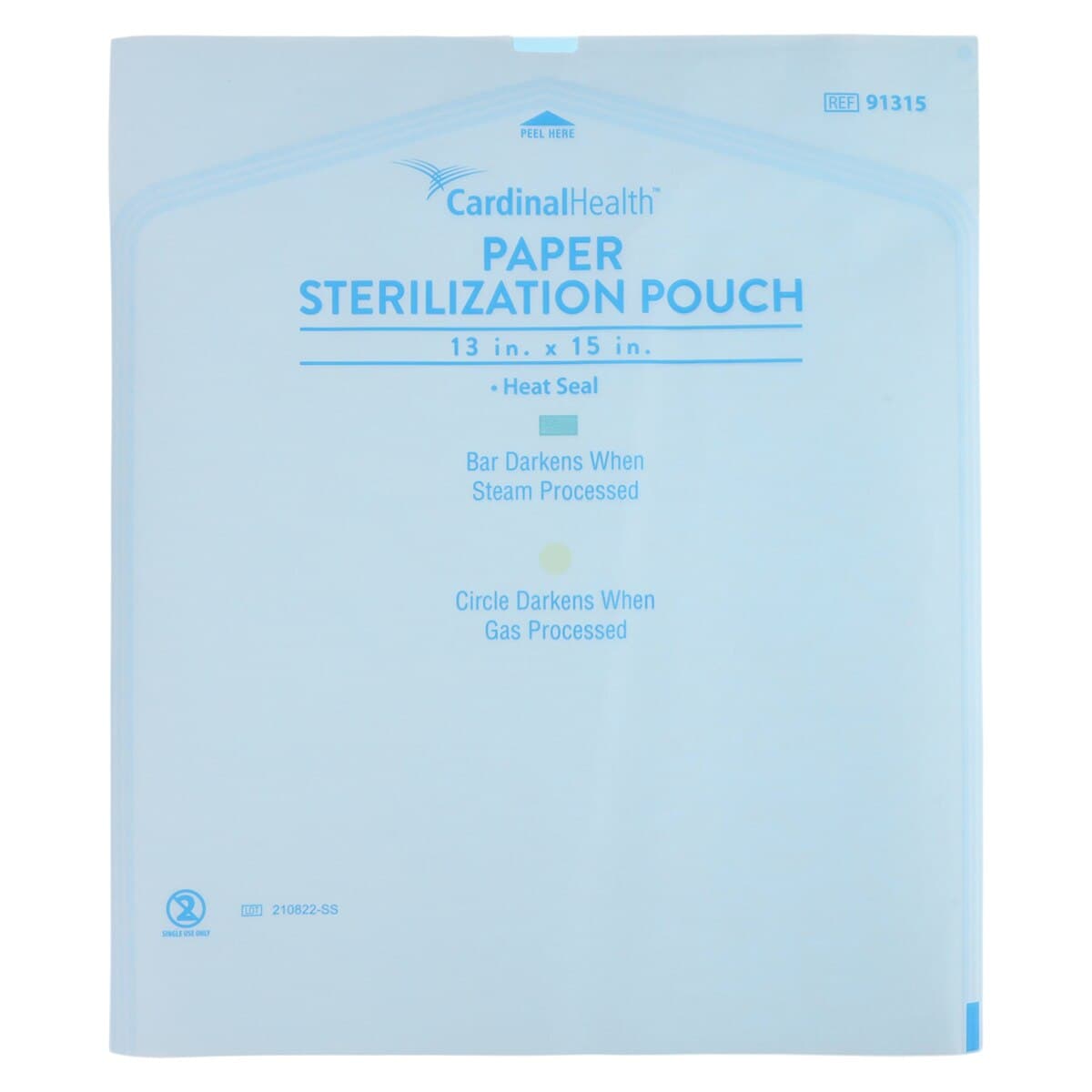 Cardinal Health Sterilization Pouch, Heat Seal, 13 in x 15 in, Blue/White, 100/Pack thumbnail 2