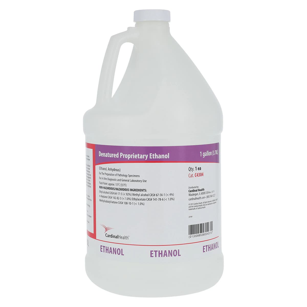 Cardinal Health Ethanol Denatured Alcohol Reagent, 1 Gallon (4/Case) - Ethanol Denat Alcohol Sp 1Gal - Image 1