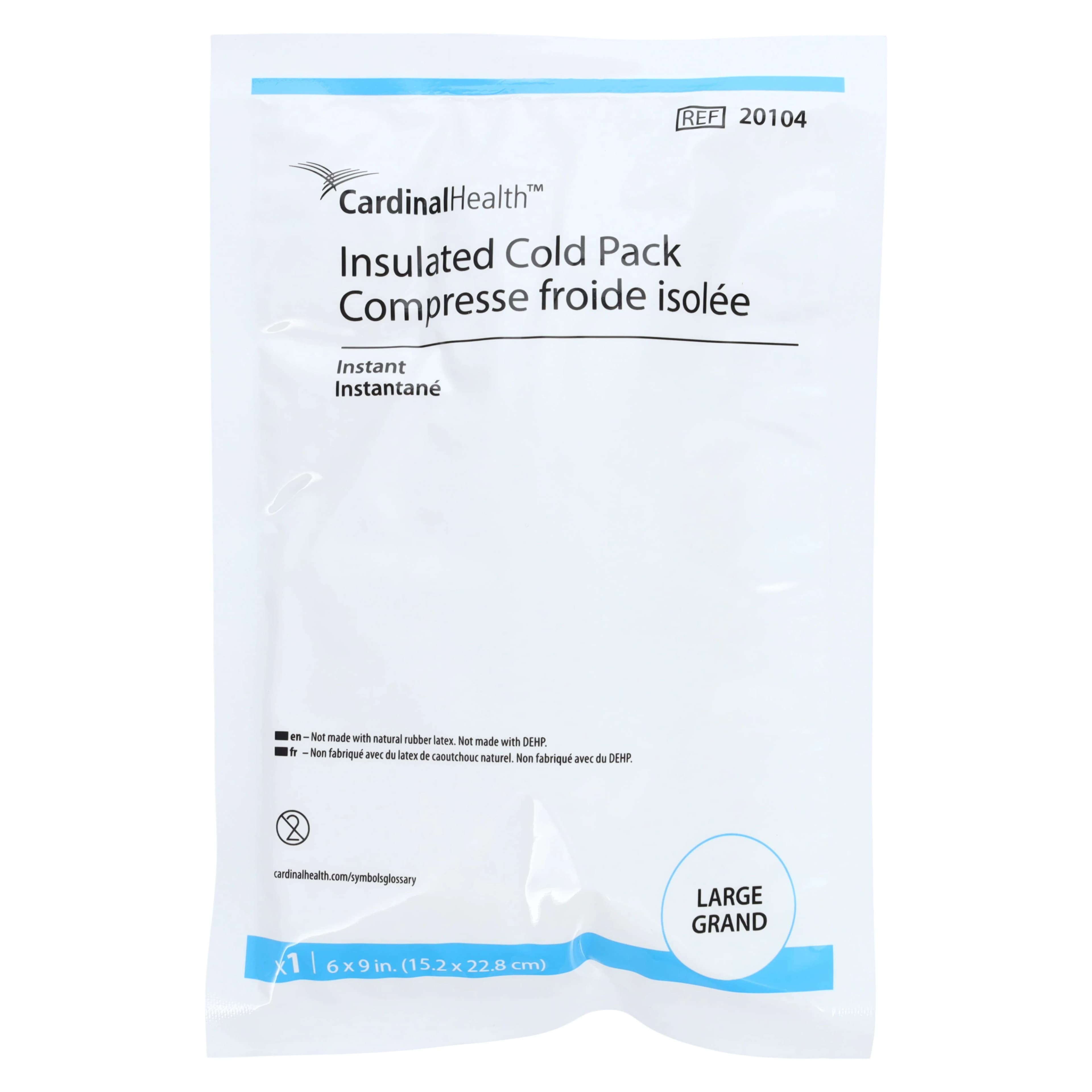 Cardinal Health Jack Frost Insulated Instant Cold Pack, Large, 6" x 9", 24/Case, 20104 - Insulated Instant Cold Pack Large Case of 24 - Image 1