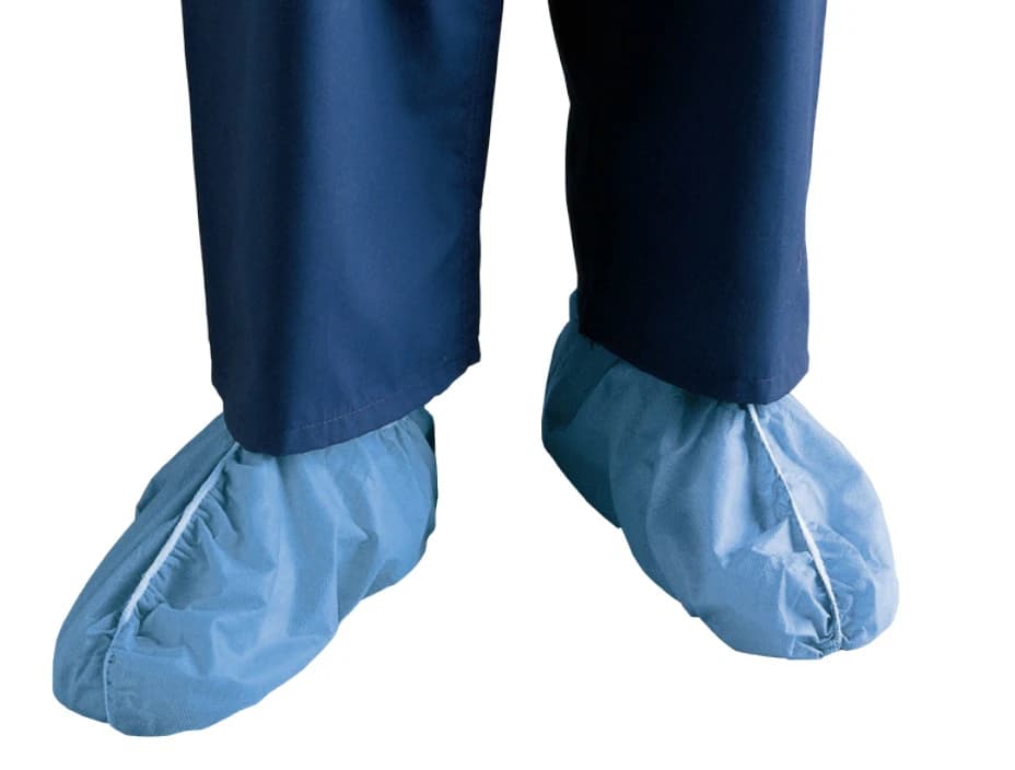 Cardinal Health Dura-Fit Shoe Cover, Non-Skid, Fluid Resistant, Non-Sterile, Blue, X-Large, 50 Pairs/Box thumbnail 2