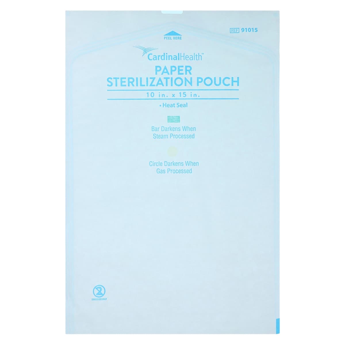 Cardinal Health Sterilization Pouch, Heat Seal, 10 in x 15 in, Blue/White, 100/Pack thumbnail 2