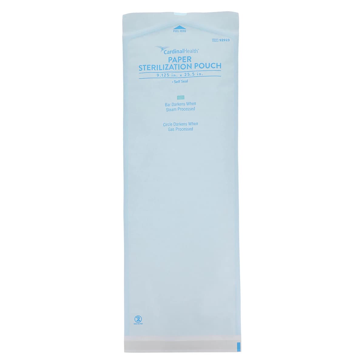 Cardinal Health Sterilization Pouch, Self-Seal, Dual Indicator, 9.125" x 25.5", Blue/White, 100/Pack thumbnail 2