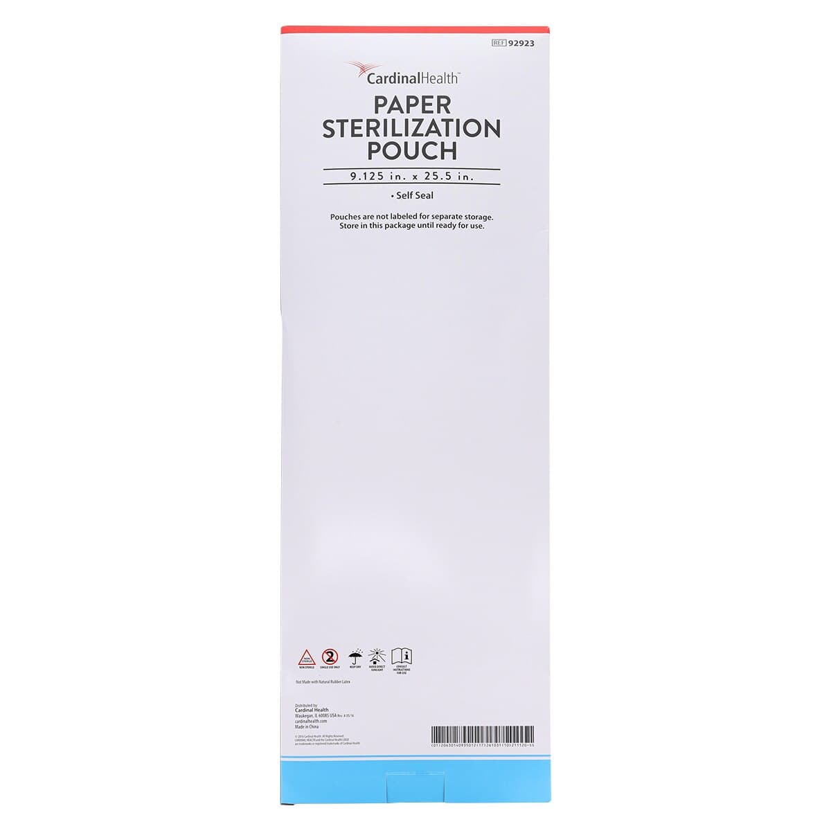 Cardinal Health Sterilization Pouch, Self-Seal, Dual Indicator, 9.125" x 25.5", Blue/White, 100/Pack thumbnail 4