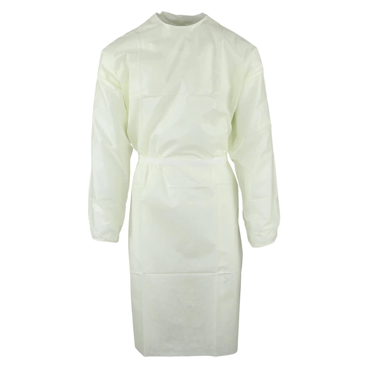 Cardinal Isolation Gown, AAMI Level 2, SMS, Yellow, Universal Adult Size, 10/Package - Gown Iso Med Wght AAMI2 Ylw - Image 1