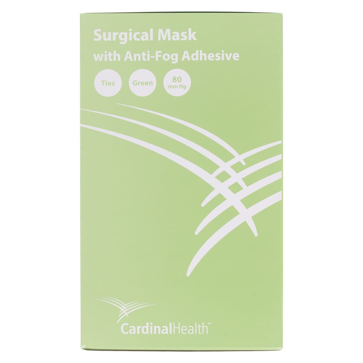 Cardinal Secure-Gard Tie On Surgical Mask, Anti-Fog, ASTM Level 1, Green, 50/Box thumbnail 8