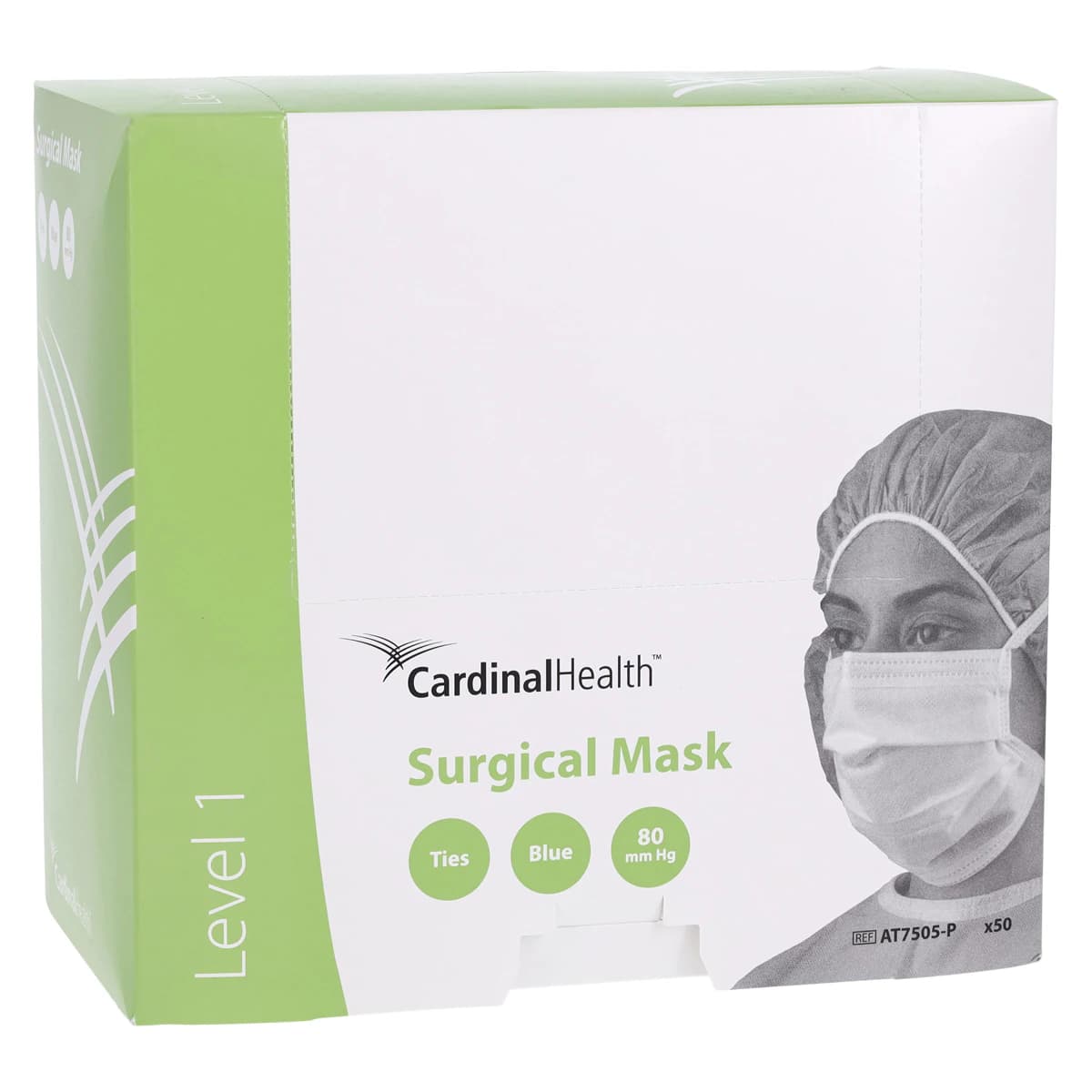 Cardinal Secure-Gard Surgical Mask, ASTM Level 1, Blue, Disposable, Tie-On, Latex-Free, 50/Box thumbnail 3