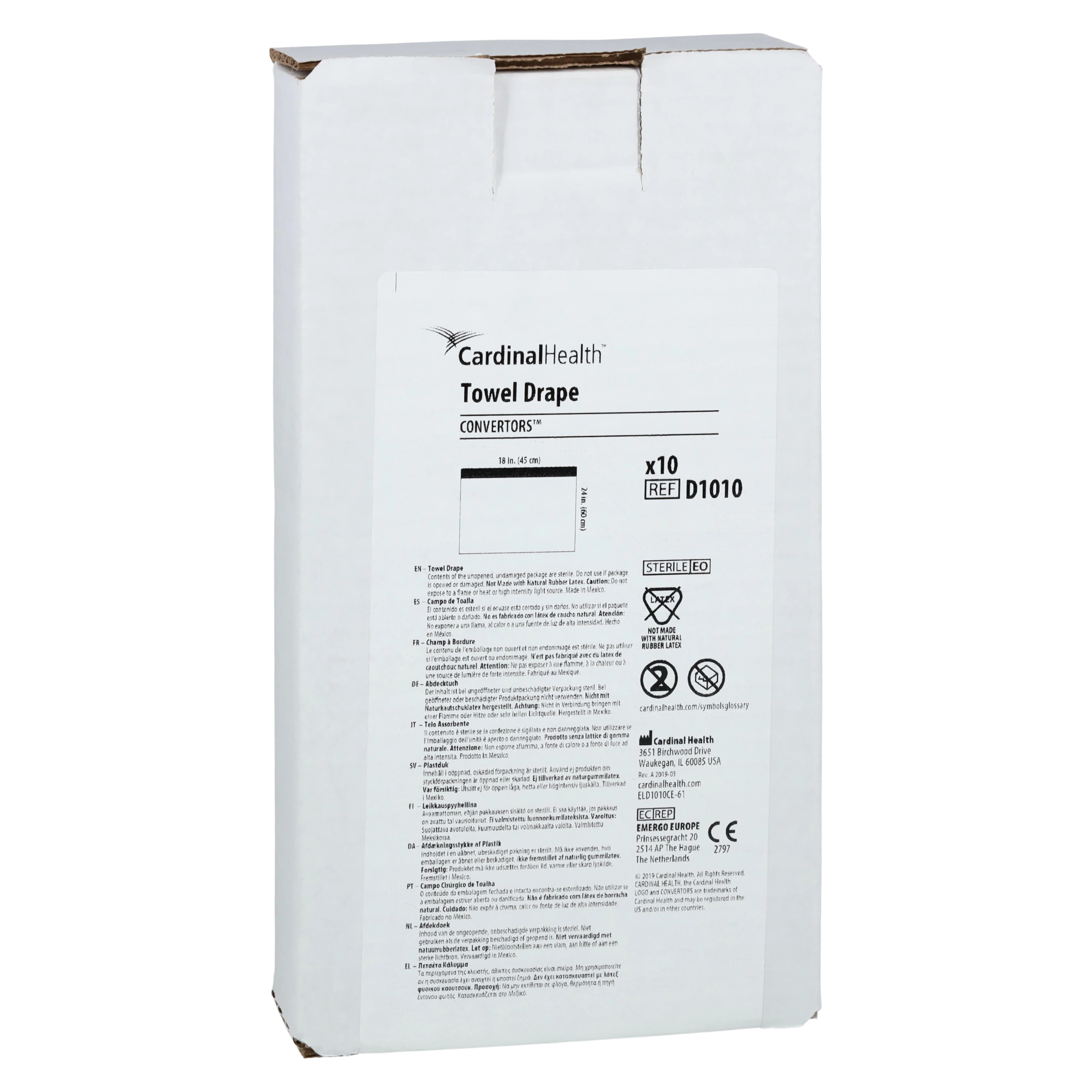 Cardinal Drape Towel Adhesive Sterile, 18x24", Non-Fenestrated - Drape Towel Adhesive Sterile - Image 1