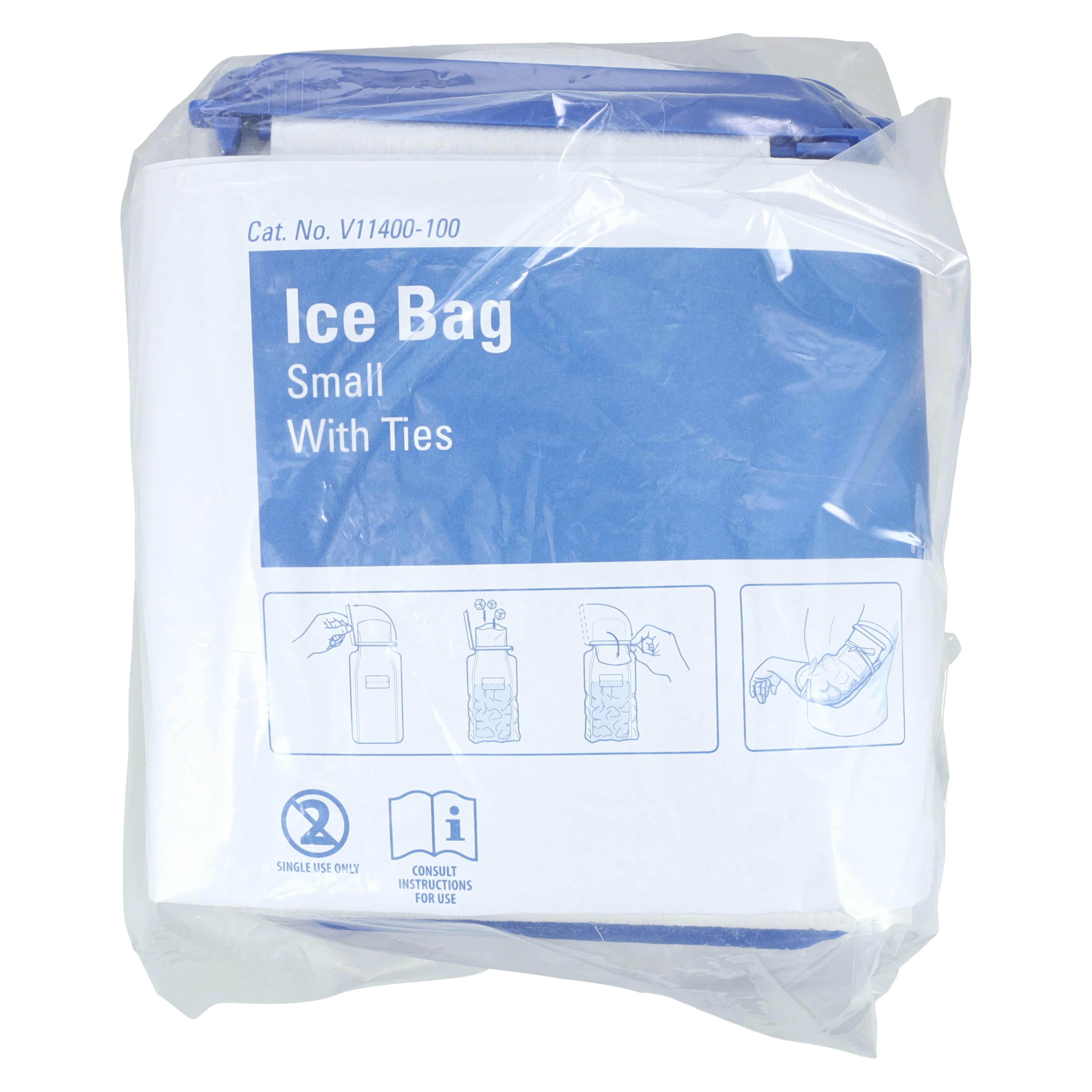 Cardinal Health Cold Therapy Ice Bag, Small, Rectangular, 5" x 12", Tie Closure, 3-Layer - Bag Ice Sm/Rctngl 3Ly Tie Clos - Image 1