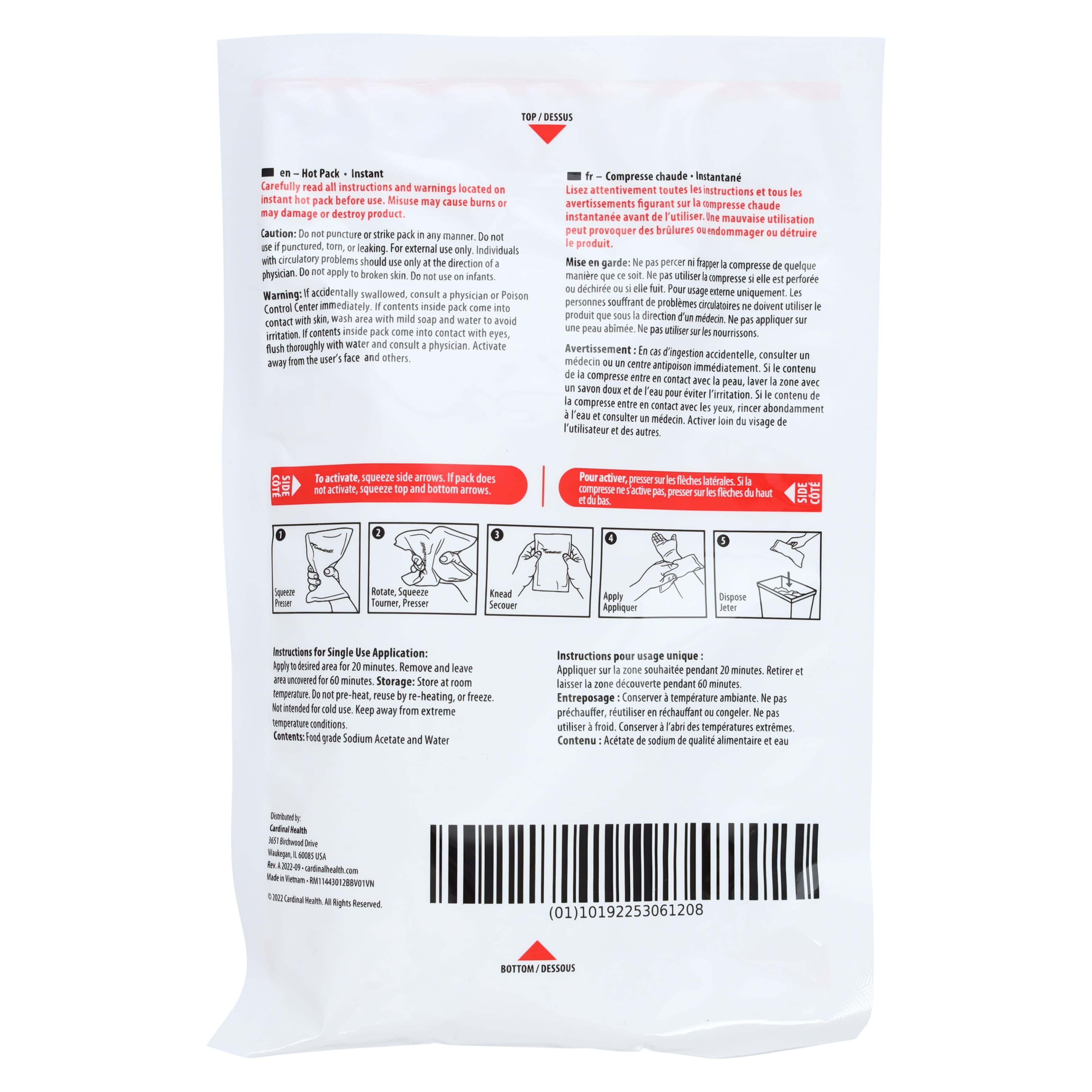 Cardinal Health Instant Hot Pack Large, 6" x 9", Case of 16 thumbnail 2