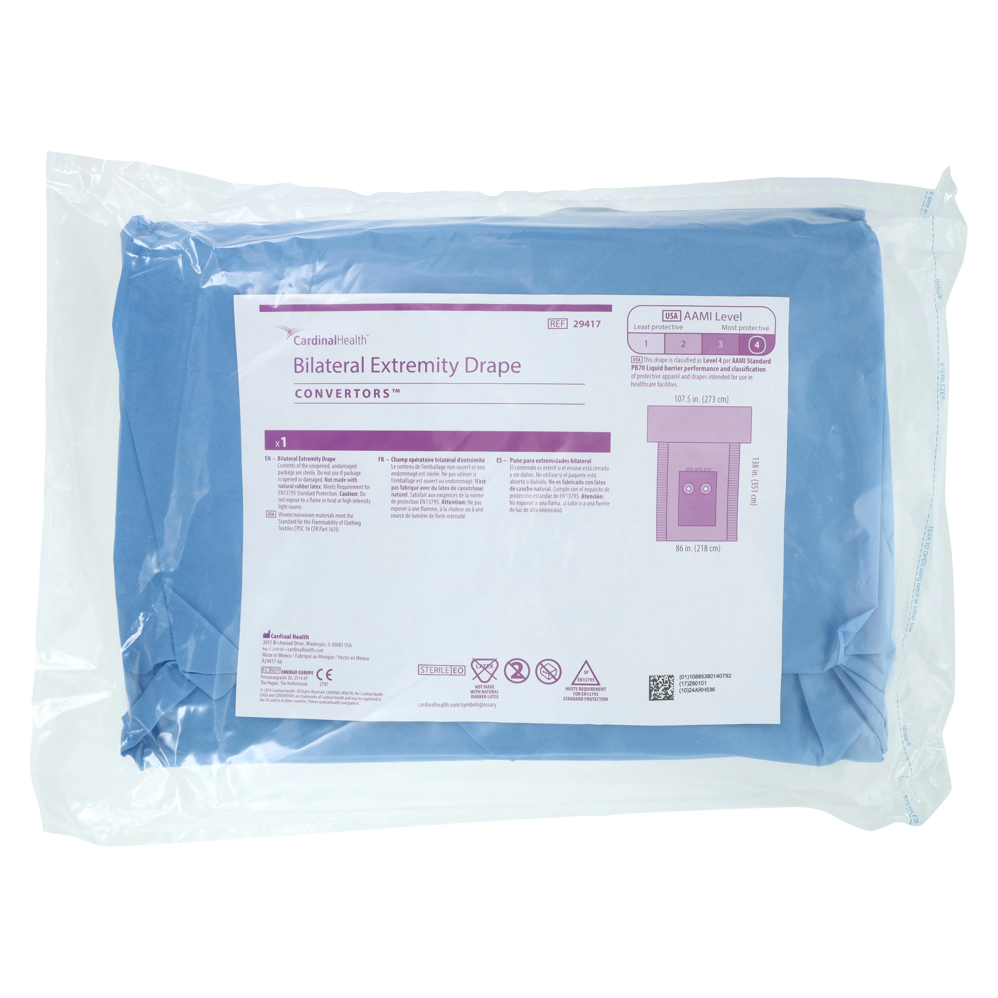 Convertors Tiburon Sterile Surgical Drape, Bilateral Limb, 107" x 86", 2-1/2" Fenestrated - Drape Bilaterl Limb St - Image 1