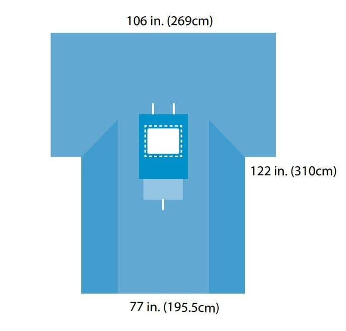 Convertors Tiburon Sterile Sheet Drape, 77x123" with 14x11" Fenestration, Chest/Breast, Sterile thumbnail 2