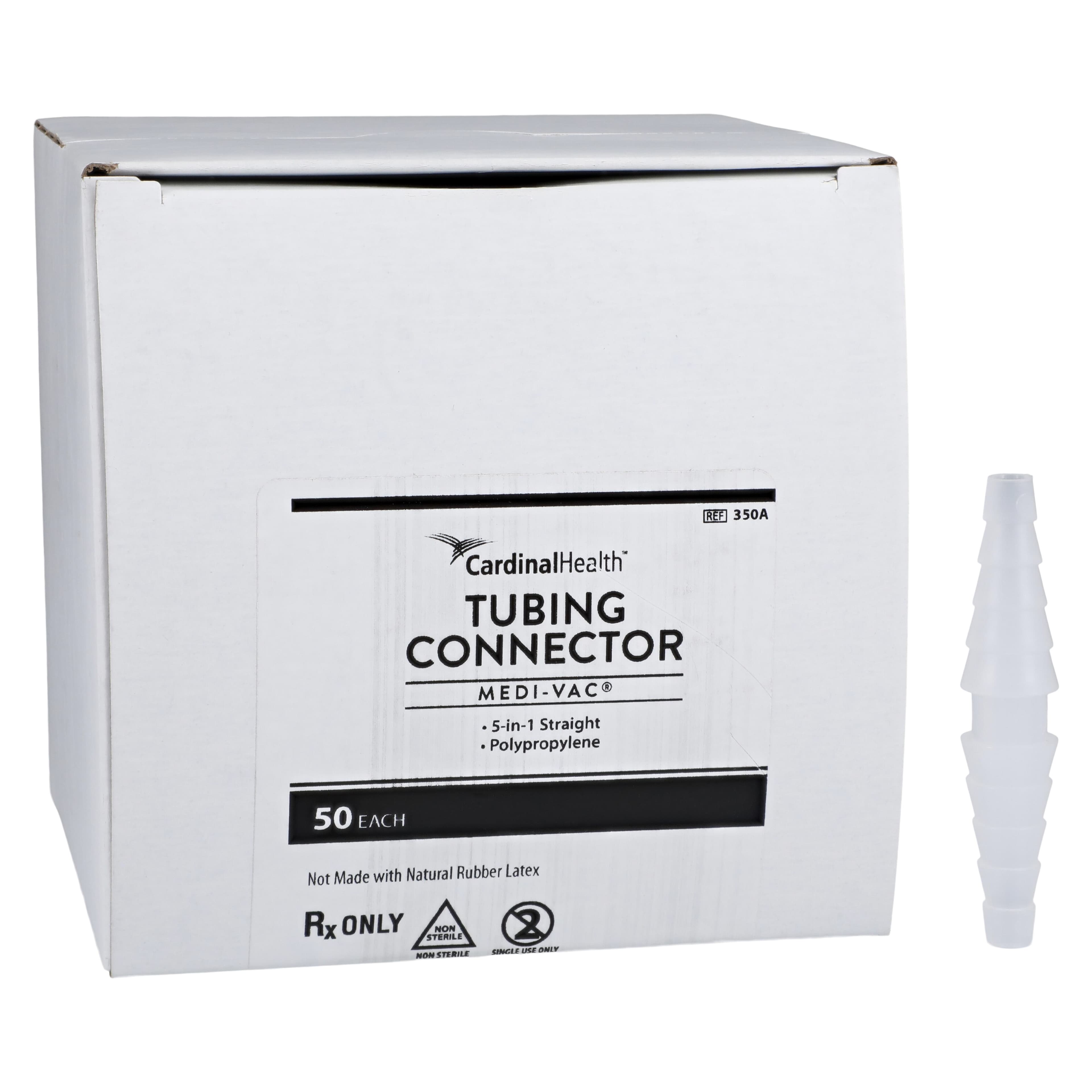 Connectr Plastic 5-In-1 Straight Connector, Non-Sterile, Transparent, 3/16"-7/16" Tubing, 50/Box thumbnail 2