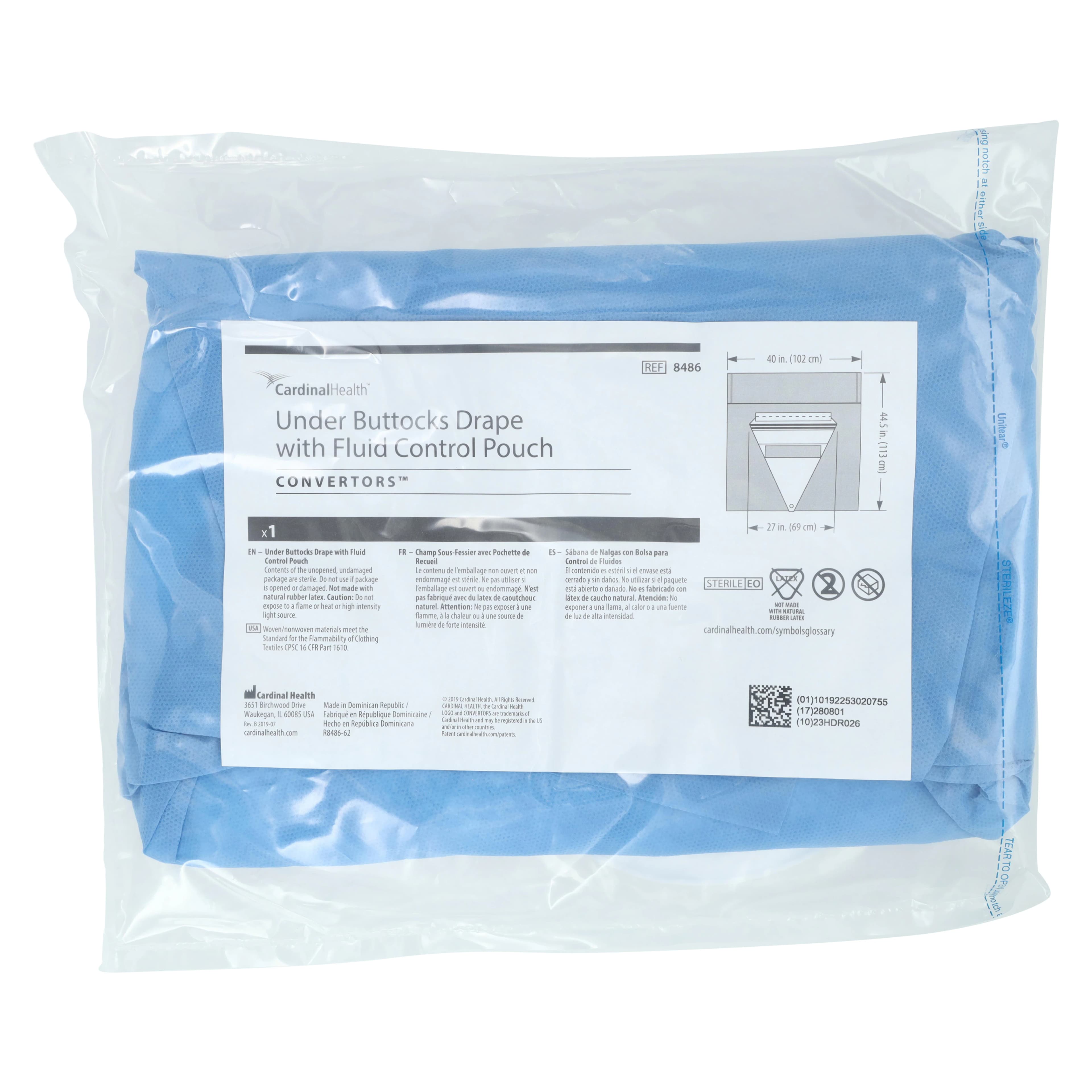 Convertors Under-Buttocks Pouch Sterile Surgical Drape, Fenestrated, 40x44" - Drape Under-buttock Pouch Ster - Image 1