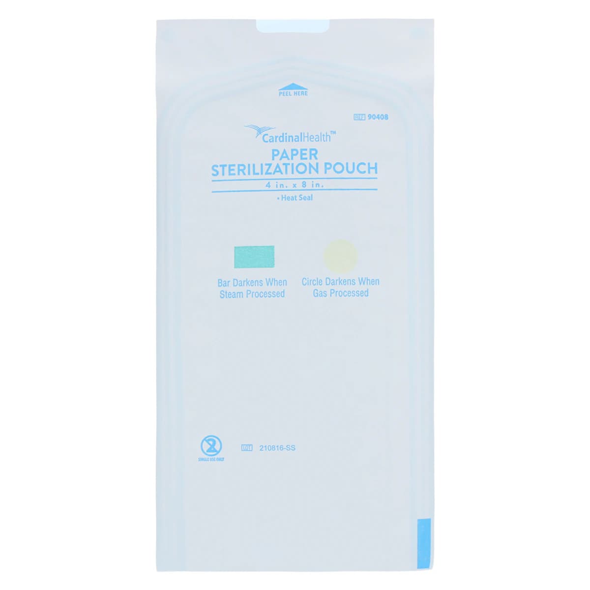 Cardinal Sterilization Pouch, Heat Seal, 4 in x 8 in, Blue/White, 200/Box thumbnail 2