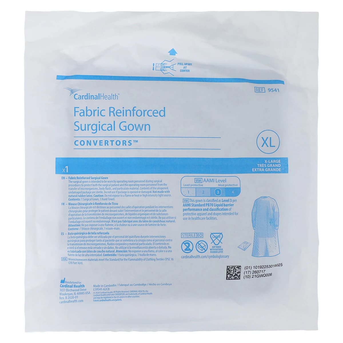 Astound Surgical Gown, AAMI Level 3, Reinforced Fabric, X-Large, Sterile, Set-In Sleeves, 18/Case thumbnail 6