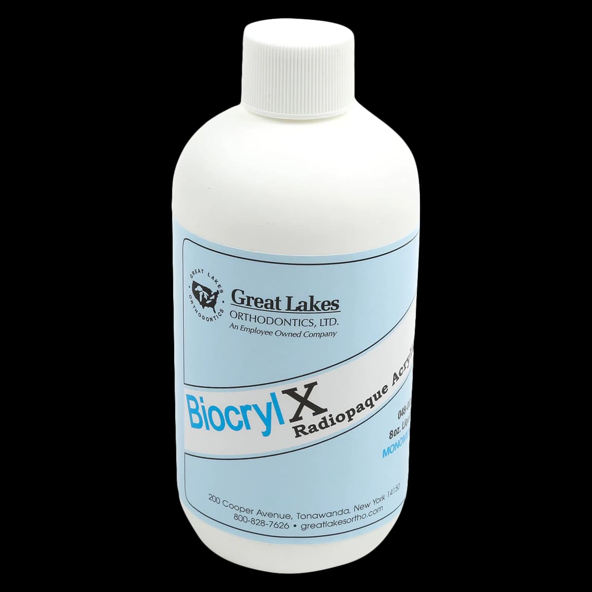 Biocryl X Radiopaque Acrylic Monomer, Clear, 8 oz Bottle - Biocryl X Monomer 8oz - Image 1