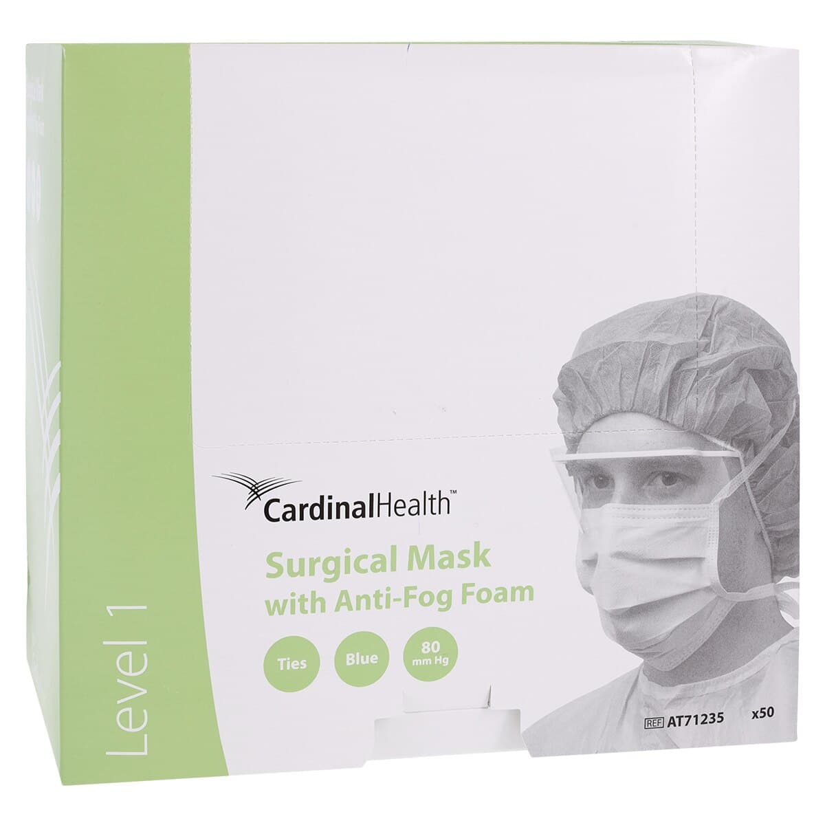 Cardinal Health Secure-Gard ASTM Level 1 Surgical Mask, Tie-On, Fog-Free Foam, Blue, 50/Box, AT71235 thumbnail 4