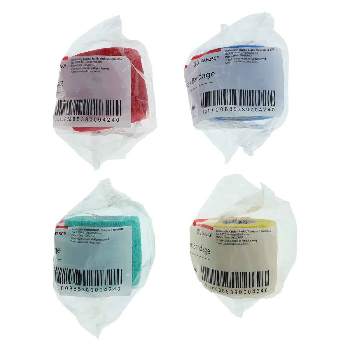 Cardinal Bandage Self-Adhesive Latex Non-Sterile Elastic, 2" x 5yd, Assorted Colors, 12/Box thumbnail 4