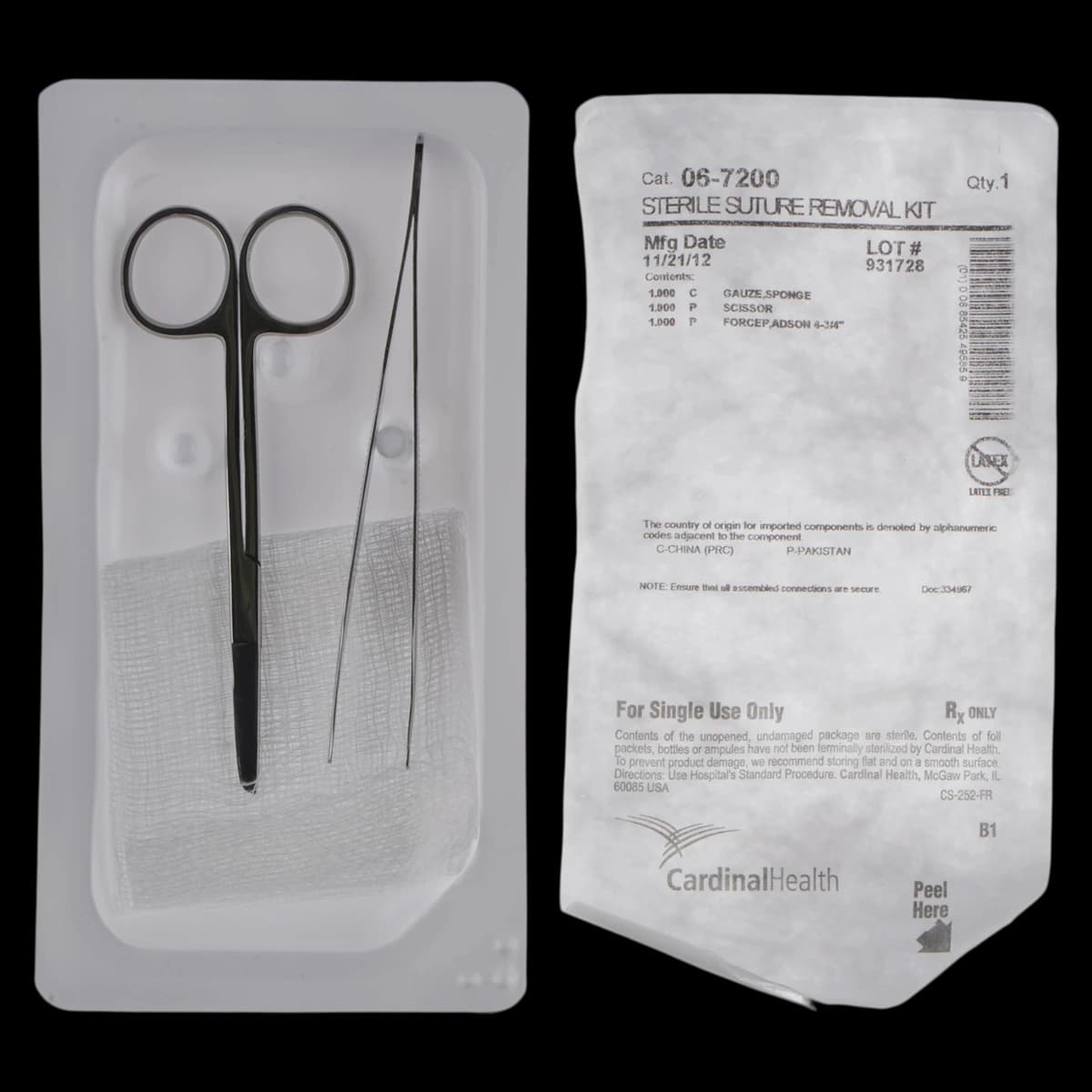 Cardinal Health Suture Removal Kit with Littauer Scissors - Sucture Remov Kt Littauer Scss - Image 1
