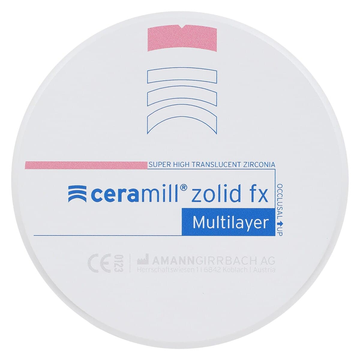 Ceramill Zolid FX Multilayer Stained Disc, 98x16mm, Shade A3.5/A4, Each thumbnail 3