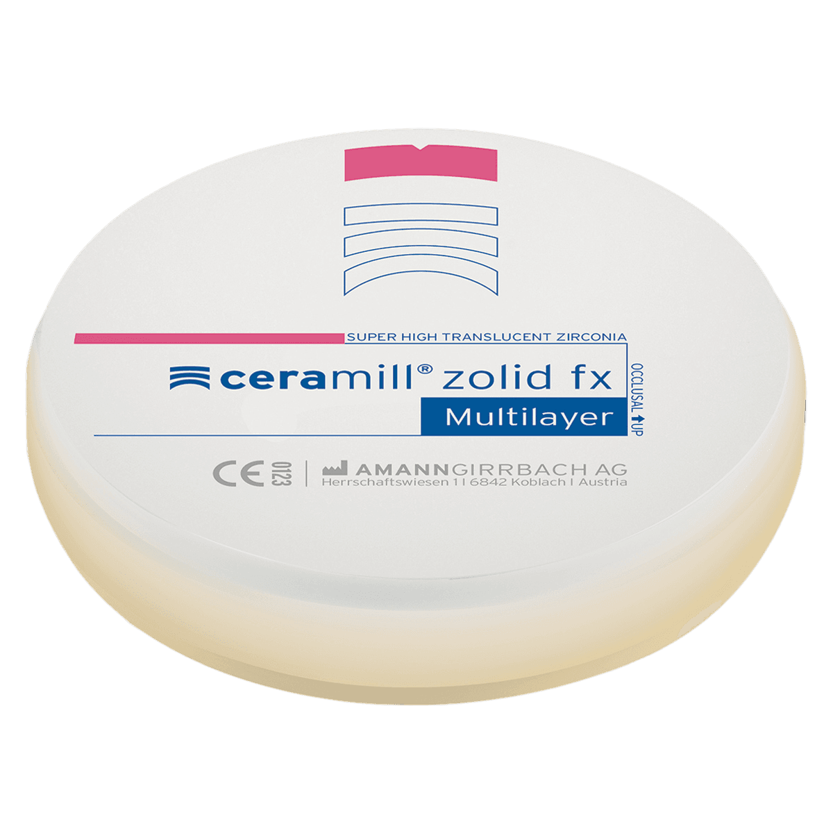 Ceramill Zolid FX Multilayer Stained Disc, 98x16mm, Shade A3.5/A4, Each thumbnail 2
