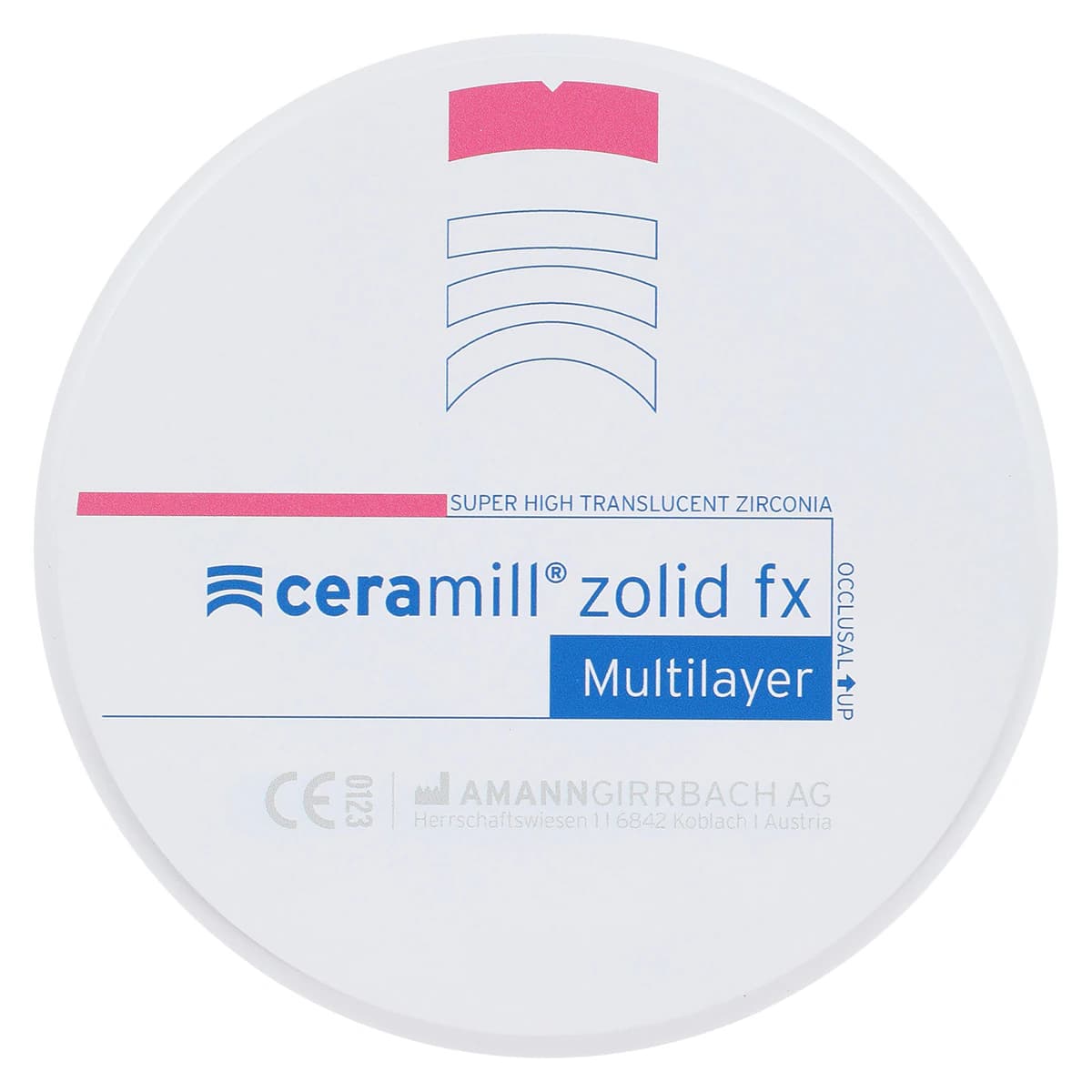 Ceramill Zolid FX Multilayer Stained Disc, 98x14mm, Shade 0/B1, Each thumbnail 3