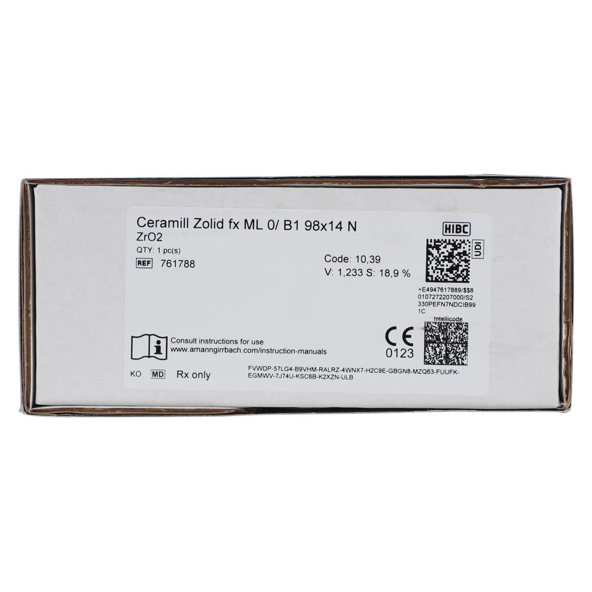 Ceramill Zolid FX Multilayer Stained Disc, 98x14mm, Shade 0/B1, Each thumbnail 5