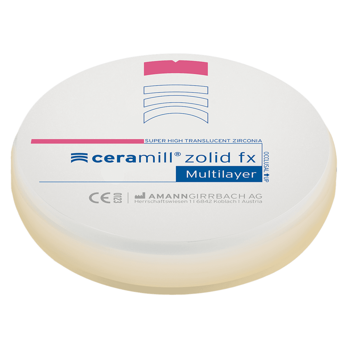 Ceramill Zolid FX Multilayer Stained Disc, 98x16mm, C3/C4 Shade, Each thumbnail 2