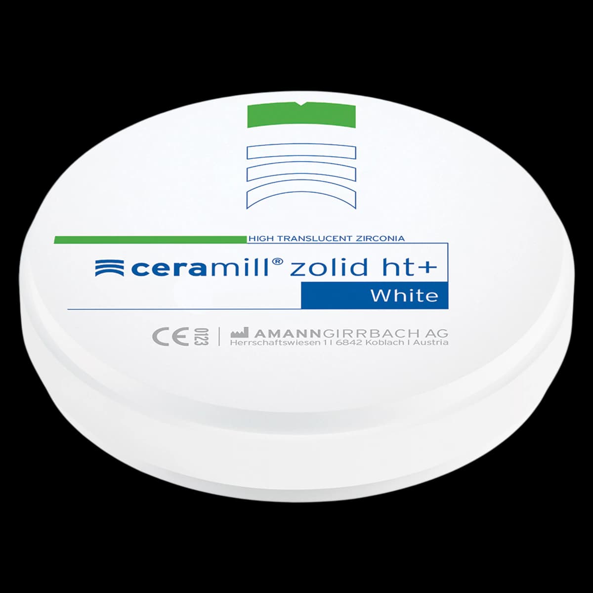 Ceramill Zolid HT+ White Zirconia Disc 98x20mm, Each - Ceramill Zolid HT+ White Zirconia Disc 98x20 F Each - Image 1