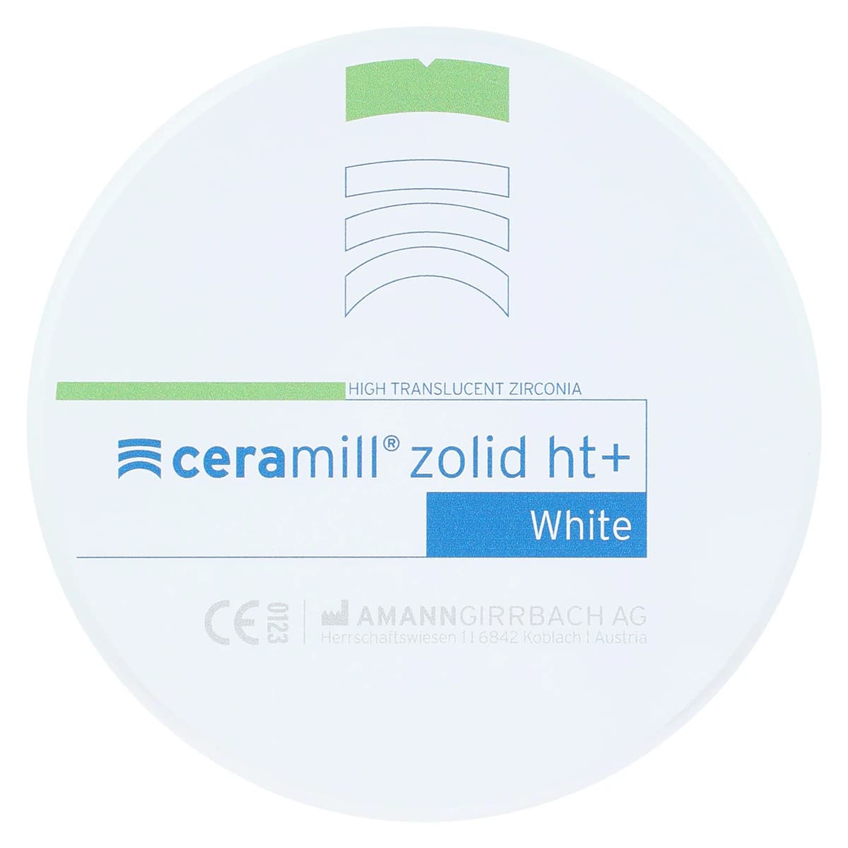 Ceramill Zolid HT+ White Zirconia Disc 98x18mm, 1/Each thumbnail 3