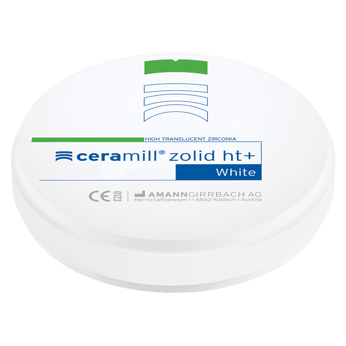 Ceramill Zolid HT+ White Zirconia Disc 98x18mm, 1/Each thumbnail 2