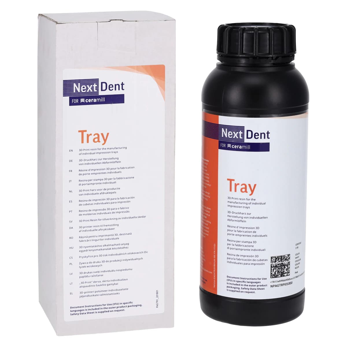 NextDent Tray Pink 3D Resin, 1kg - NextDent Tray Pink - Image 1