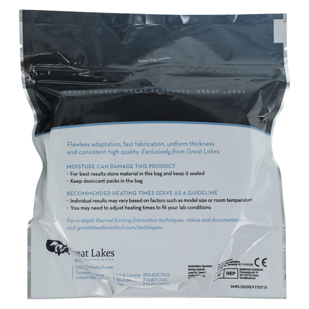 Great Lakes Splint Biocryl Clear Vacuum-Forming Splint Material, 1mm x 125mm Round, Pack of 25 thumbnail 2