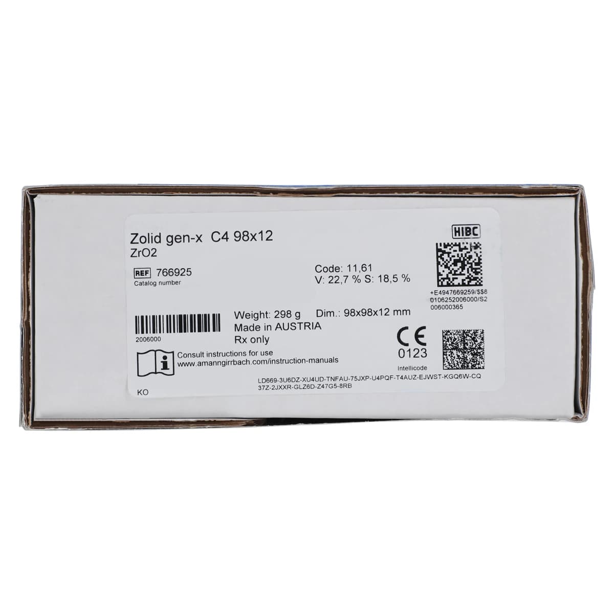 Zolid Gen-X C4 Zirconia Disc, 98x12mm, Each thumbnail 2